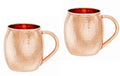New Hammered Solid Copper Moscow Mule Mugs 16 Oz Set of 2, Classic Cocktail Cups for Beer, Drinks & Barware Gifts