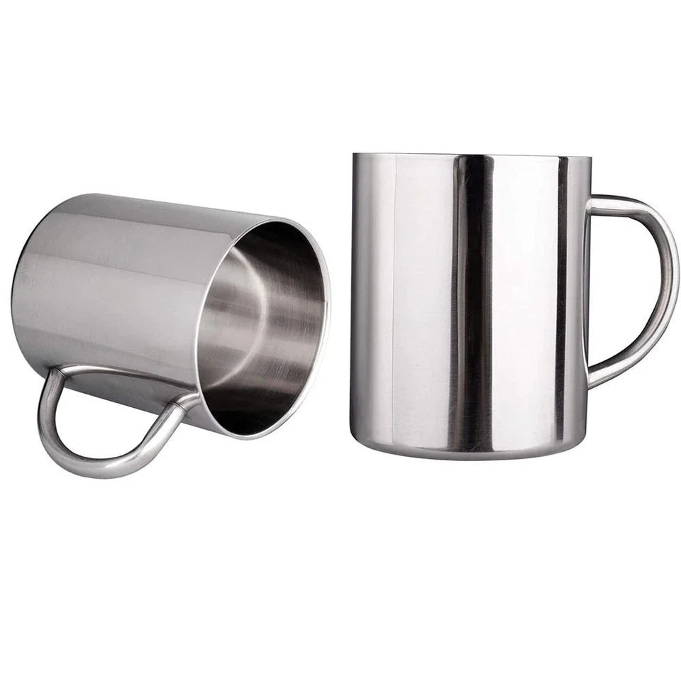 220ml Stainless Steel Coffee Mug with Handle, Double Wall Insulated Metal Camping Cup, Outdoor Travel Coffee Cup for Hiking & Home Use